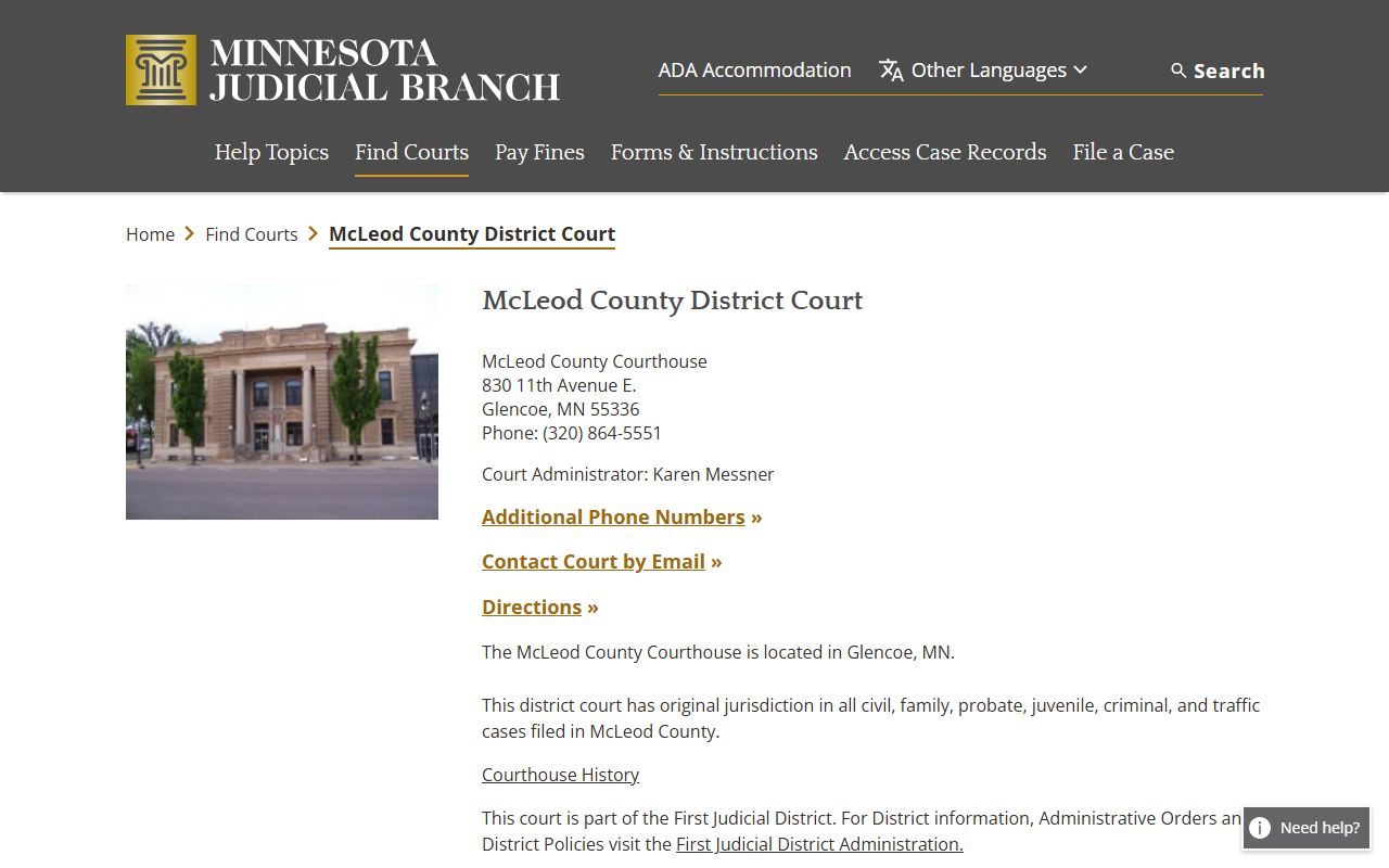 McLeod County civil court records
