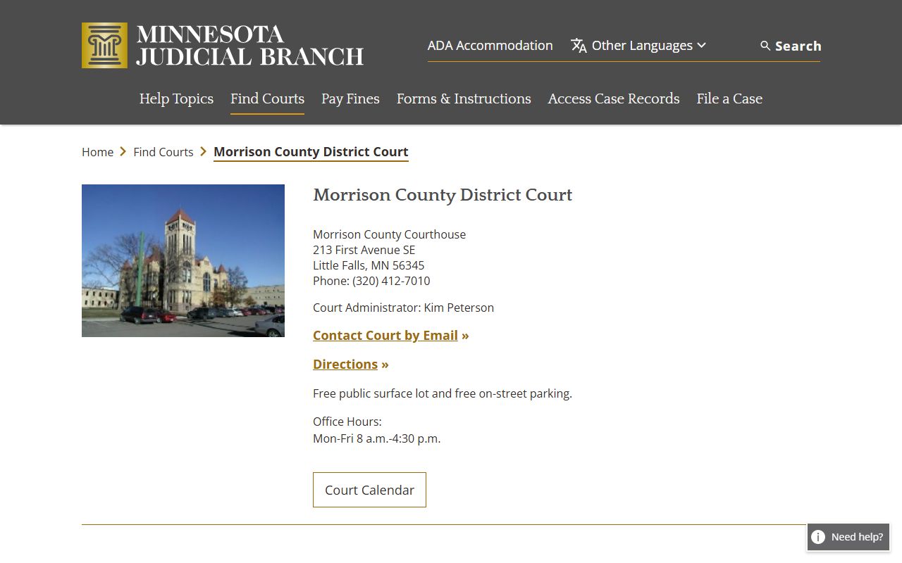 Morrison County civil court records