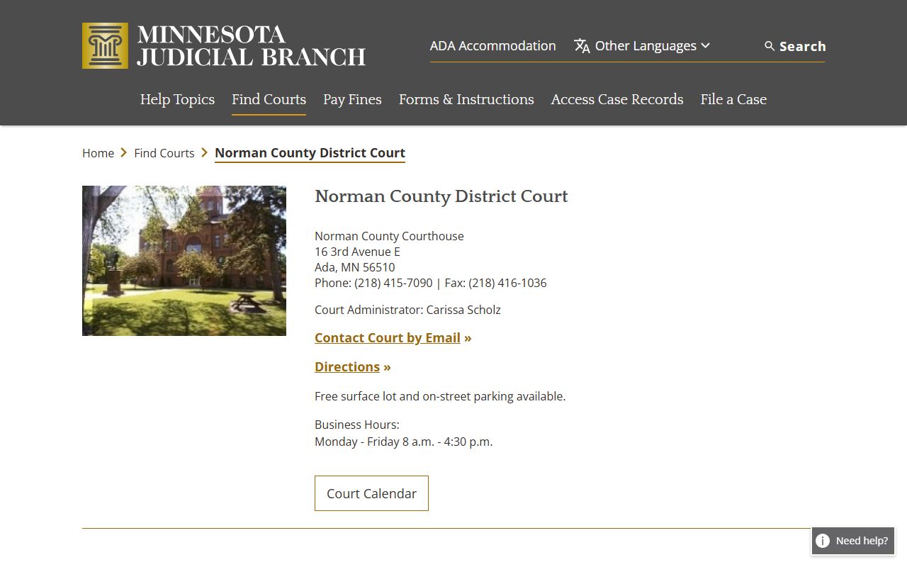 Norman County civil court records