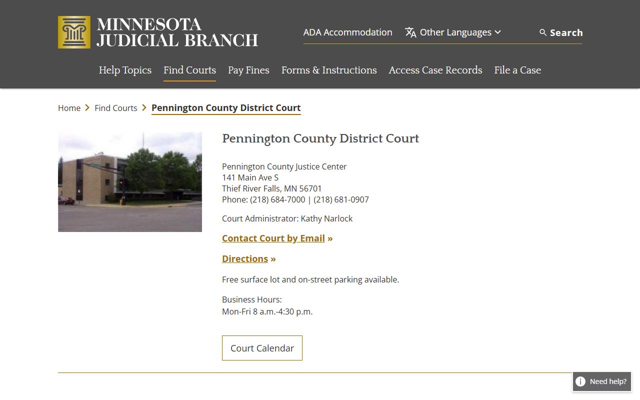 Pennington County civil court records