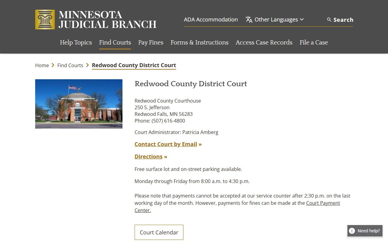Redwood County civil court records