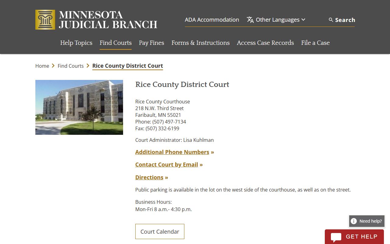 Rice County civil court records