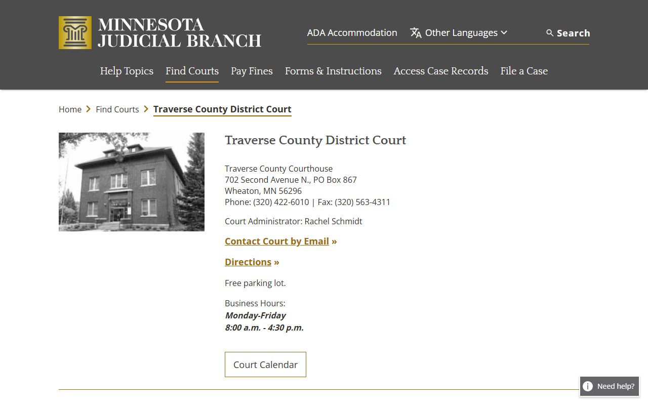 Traverse County civil court records