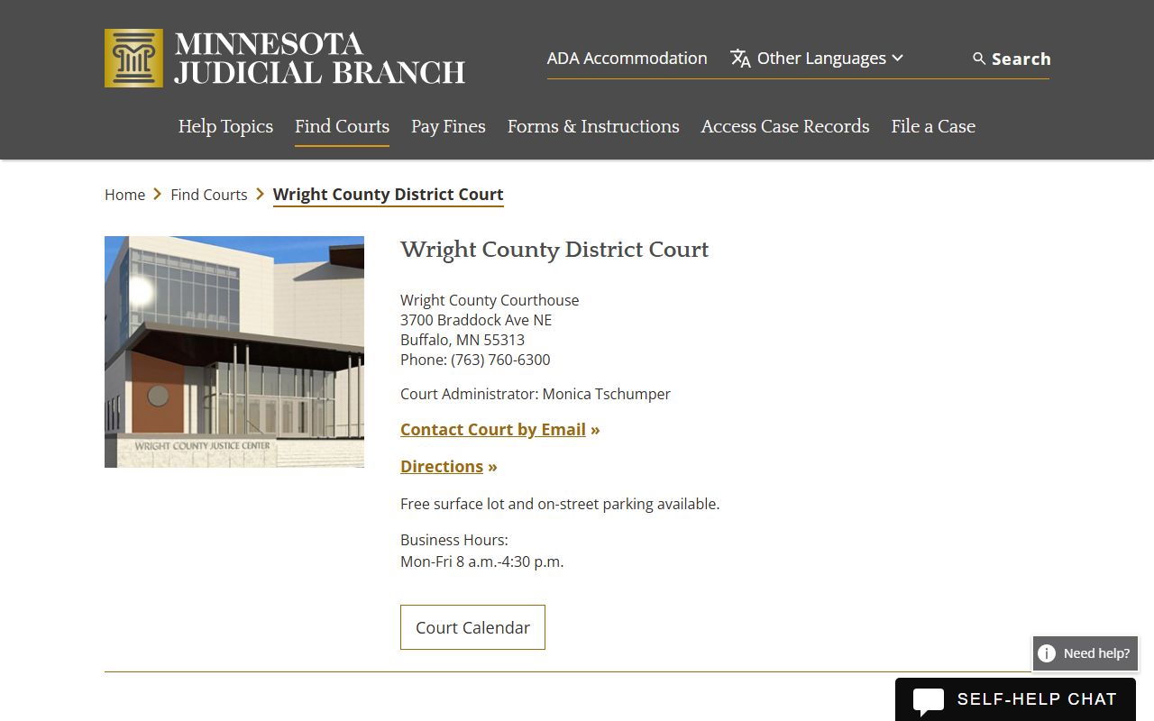 Wright County civil court records